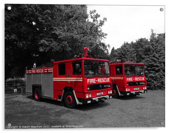 Dennis Fire Engine Acrylic by Robert Beecham