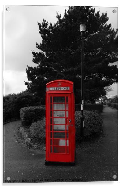 Red Phone box Felixstowe suffolk  Acrylic by Robert Beecham