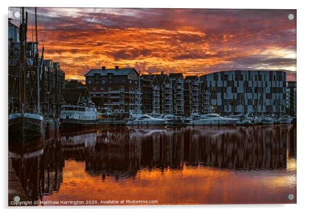 Ipswich Waterfront at Sunrise Acrylic by Matthew Harrington