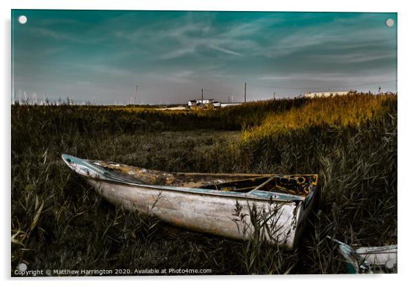 An abandoned boat in Meresa Island   Acrylic by Matthew Harrington