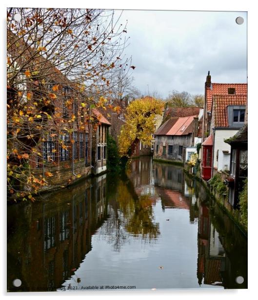 Autumn in Bruge Acrylic by Rhodri Phillips