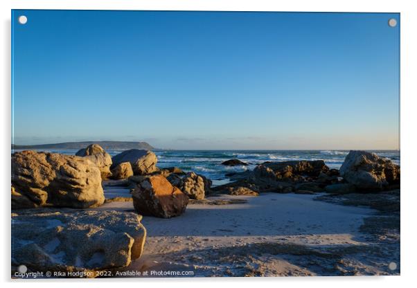 Ocean and Rocks, Noordhoek, Cape Town,SA Acrylic by Rika Hodgson