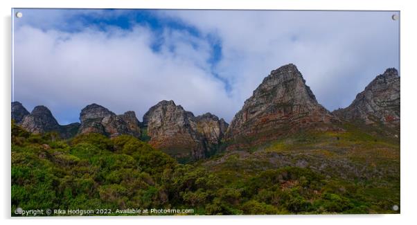Twelve Apostles Mountains on Atlantic seaboard, Cape Town  Acrylic by Rika Hodgson