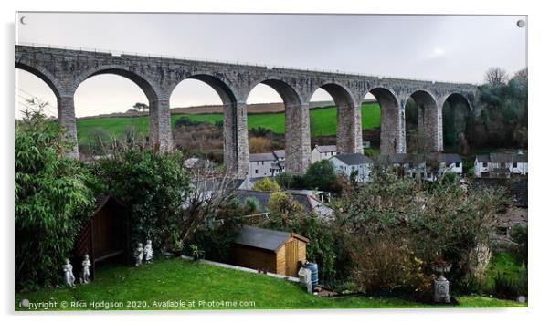 Viaduct, Angarrack, West Cornwall Acrylic by Rika Hodgson