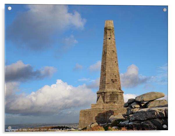 The Basset Monument, Carn Brae, Camborne Acrylic by Rika Hodgson