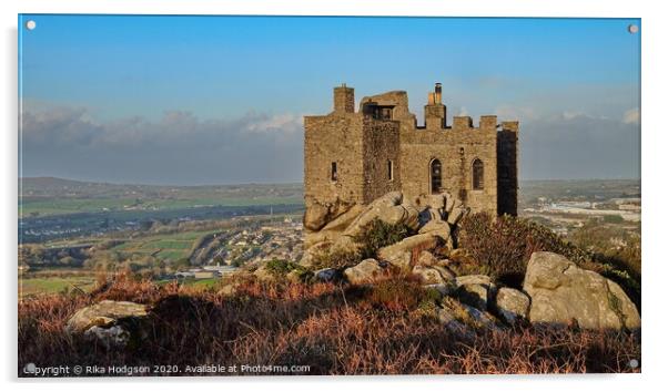 Castle Carn Brae, Camborne, Cornwall, England Acrylic by Rika Hodgson