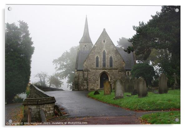 Church in the mist, Greenwich, London  Acrylic by Rika Hodgson