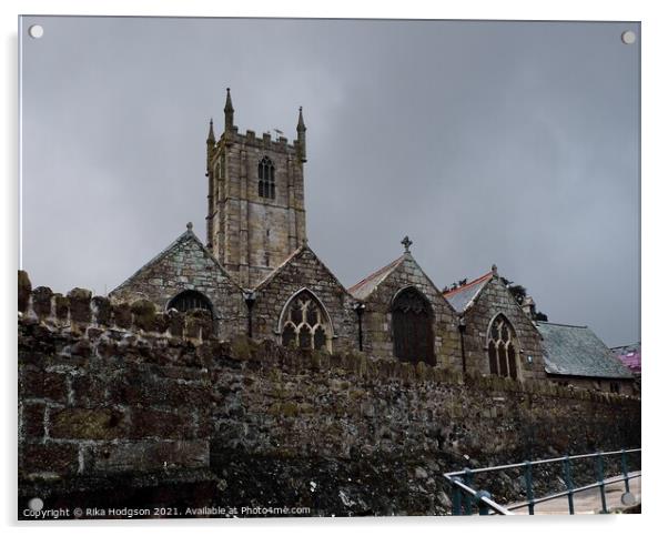 St Perish Church, St Ives, Cornwall, England Acrylic by Rika Hodgson