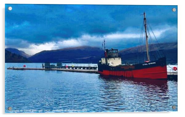 Boat on Loch Acrylic by David Bennett