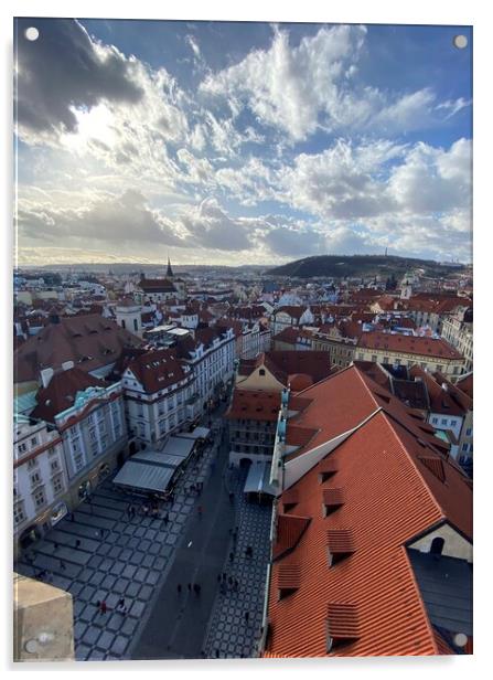 Beautiful Prague Rooftops Acrylic by David Bennett