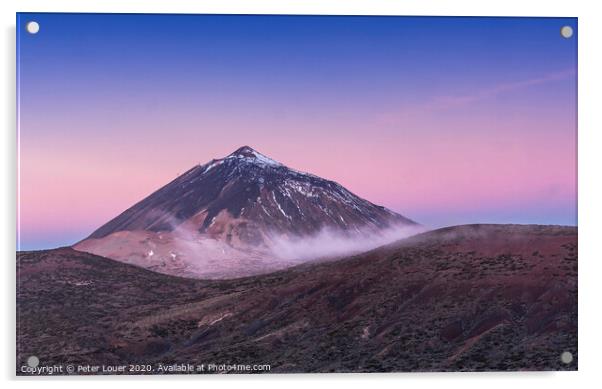 Dawn over Mount Teide Acrylic by Peter Louer