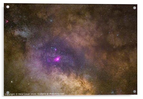 The Lagoon Nebula Region of the Milky Way Acrylic by Peter Louer