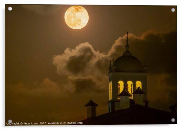 Full Moon over Garachico Acrylic by Peter Louer