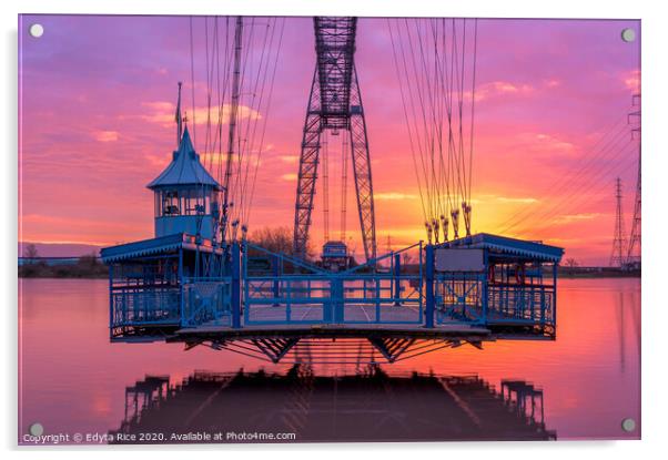 Newport Transporter Bridge Acrylic by Edy Rice