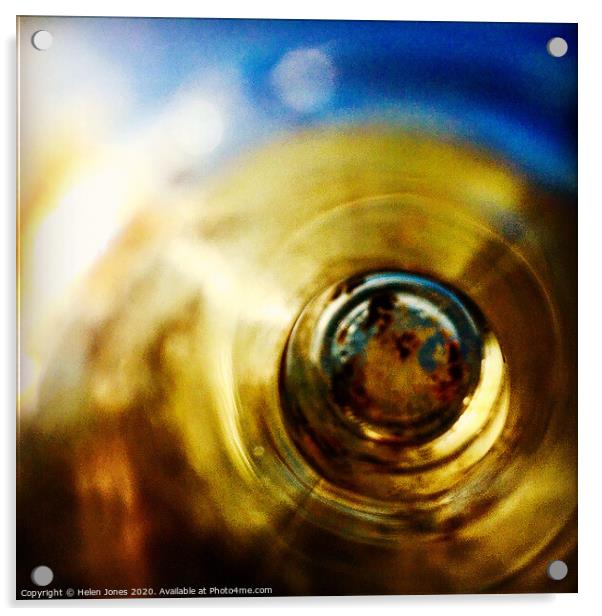 Through the Bottle Glass Acrylic by Helen Jones