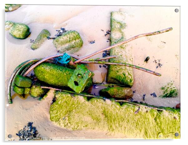 Beach Combing for Blitz Rubble   Acrylic by Helen Jones