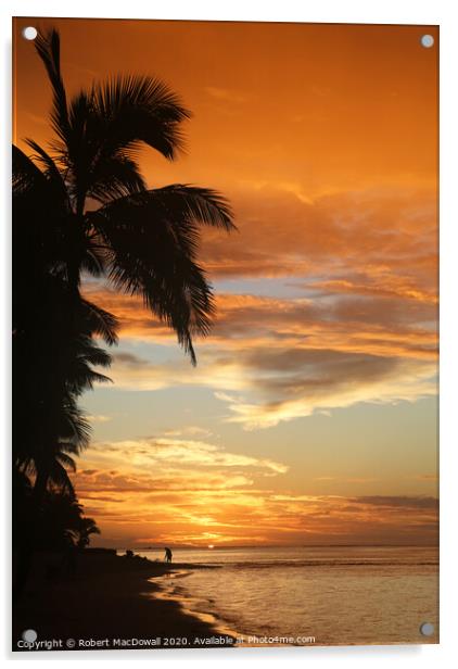 Sunrise from Moana Sands, Rarotonga Acrylic by Robert MacDowall