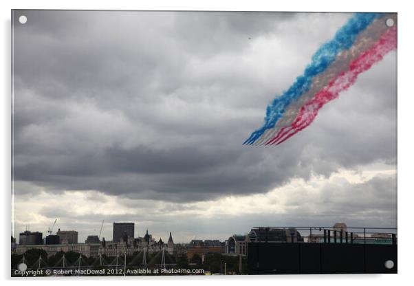 Red Arrows over Central London Acrylic by Robert MacDowall