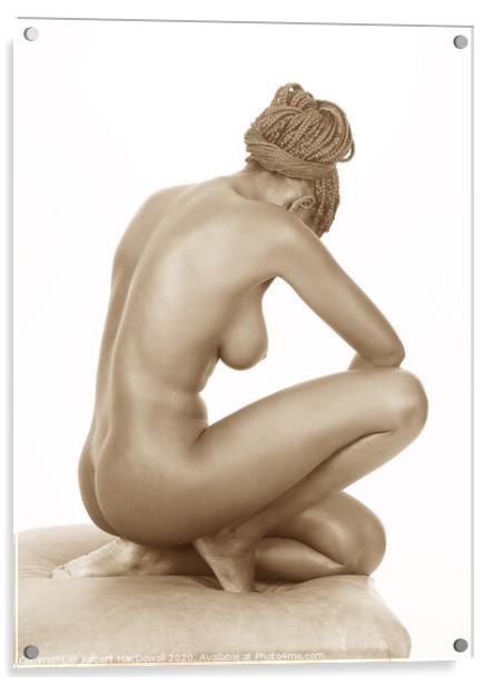 Kneeling nude Acrylic by Robert MacDowall