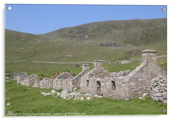 The ruined village on Hirta, St Kilda Acrylic by Robert MacDowall