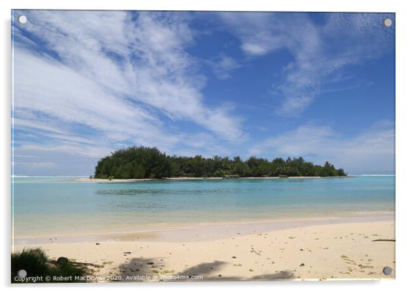 Koromiri Island from Muri Beach, Rarotonga Acrylic by Robert MacDowall