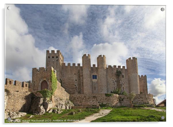 Moors Castle in Obidos, Portugal  Acrylic by Robert MacDowall