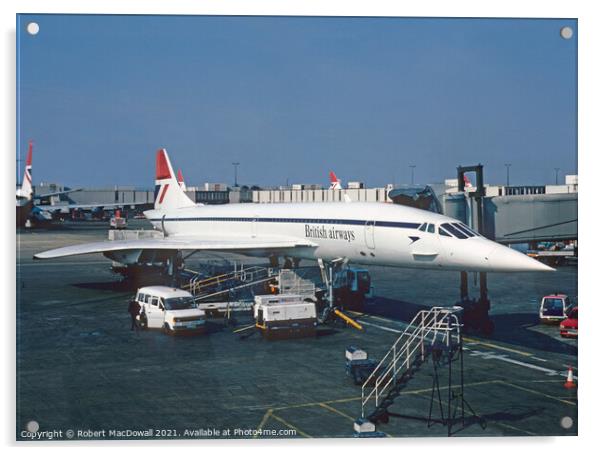 Concorde in service in 1980 Acrylic by Robert MacDowall
