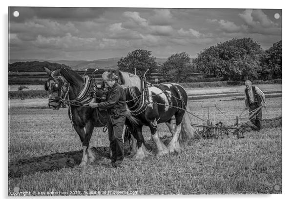 Ploughing by horse Acrylic by Kev Robertson