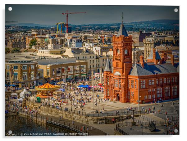 Cardiff Bay from above Acrylic by Kev Robertson