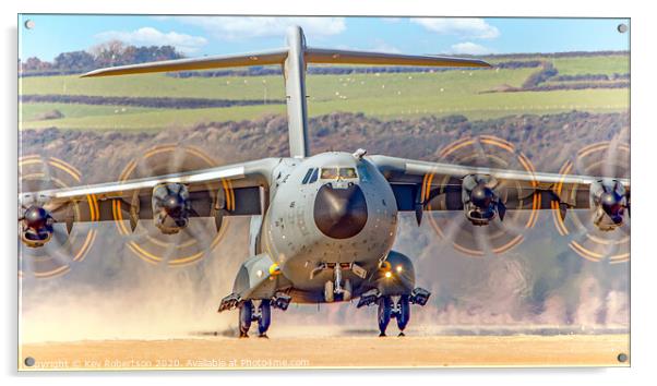 Atlas A400M Beach Landing Acrylic by Kev Robertson