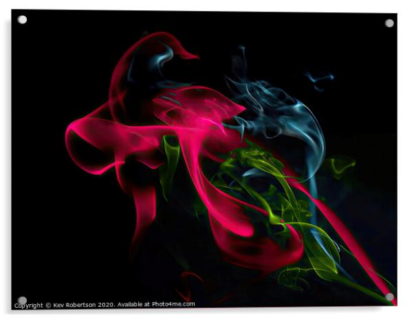 Coloured Smoke Art Acrylic by Kev Robertson