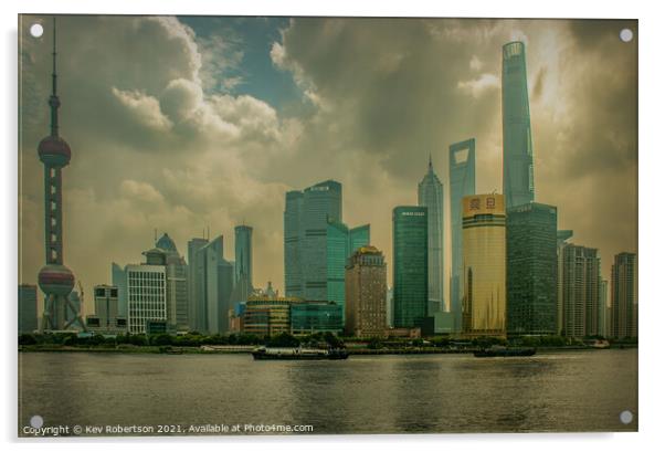 Shanghai cityscape Acrylic by Kev Robertson