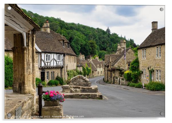 Discover the Historic Charm of Castle Combe Acrylic by Janet Carmichael