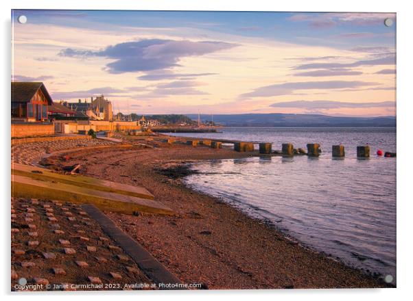 Majestic Sunset at Findhorn Bay Acrylic by Janet Carmichael