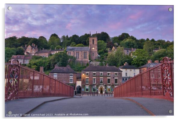 The Town of Ironbridge Acrylic by Janet Carmichael