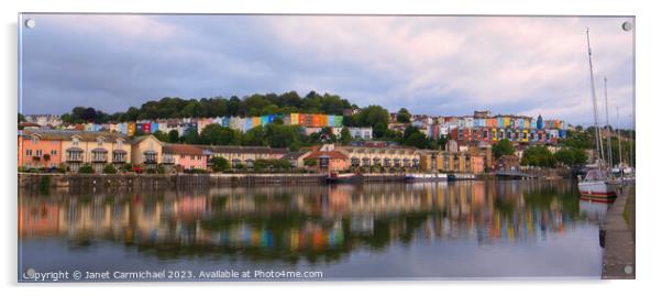 Bristol Marina Panorama Acrylic by Janet Carmichael