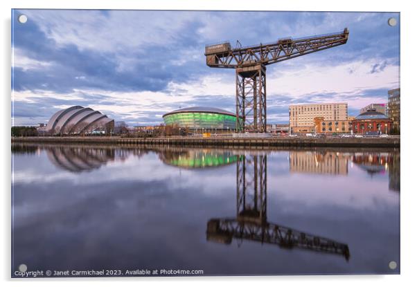 Clyde Waterfront in Glasgow Acrylic by Janet Carmichael