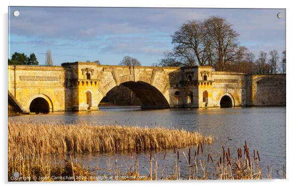 The Grand Bridge at Blenheim Palace - Oxfordshire Acrylic by Janet Carmichael