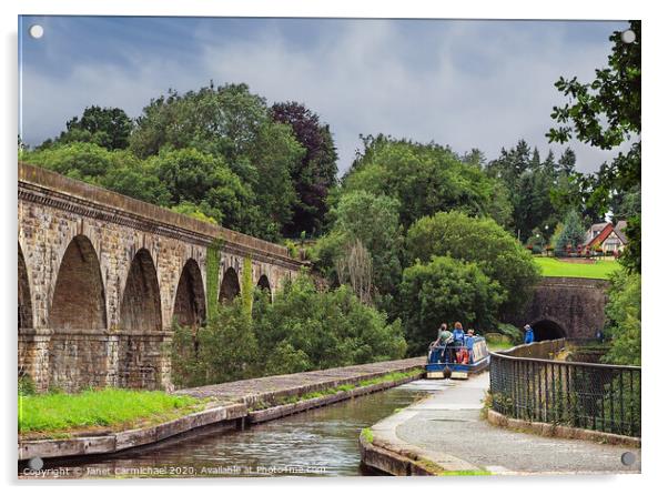 Chirk Aqueduct and Viaduct Acrylic by Janet Carmichael