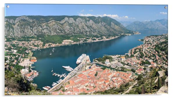 Majestic Kotor Aerial View Acrylic by Janet Carmichael