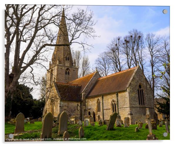 Serene Beauty of Broadwell Church Acrylic by Janet Carmichael