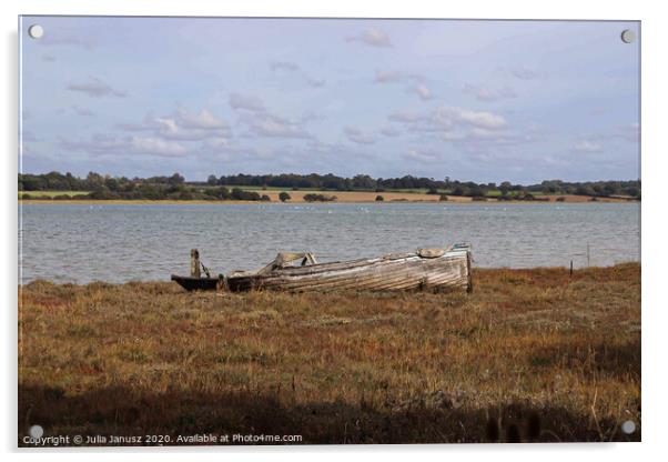 An old boat in Suffolk  Acrylic by Julia Janusz