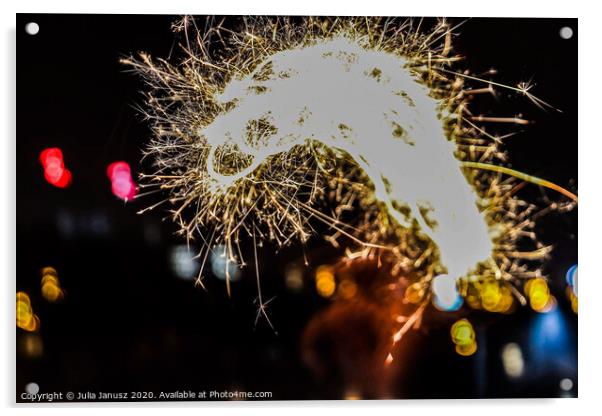 Sparklers  Acrylic by Julia Janusz