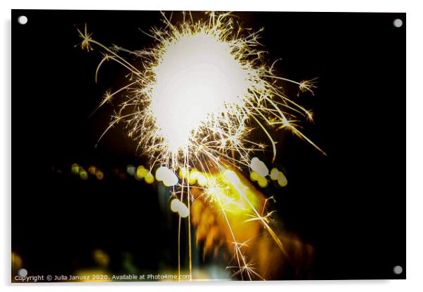Sparkler  Acrylic by Julia Janusz