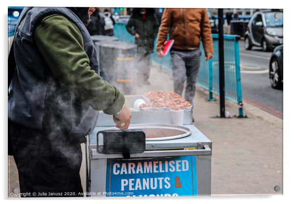 Caramelised peanut stand  Acrylic by Julia Janusz