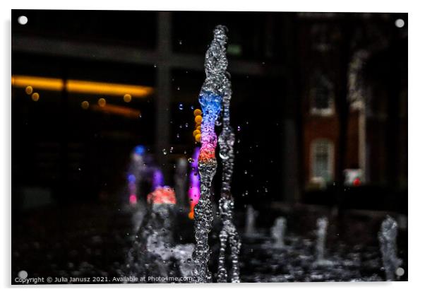 Water fountain  Acrylic by Julia Janusz