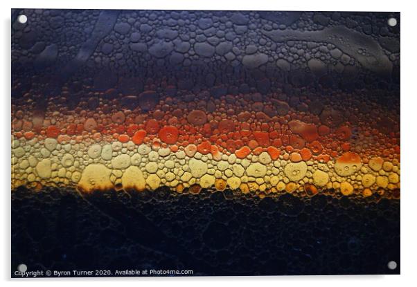 Firey Sky VegyOil pattern  Acrylic by Byron Turner