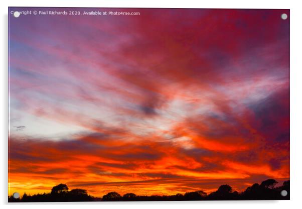 Fiery sky Acrylic by Paul Richards