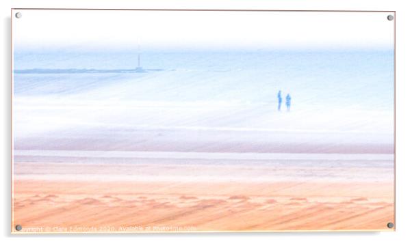 Seaside Stroll Acrylic by Clare Edmonds