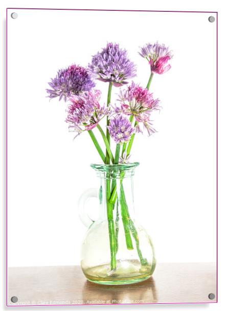 Purple Flowers Acrylic by Clare Edmonds